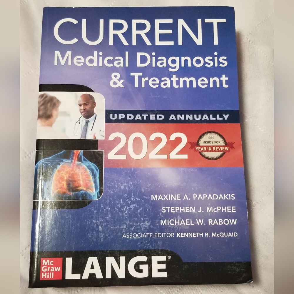 Current Medical Diagnosis and Tx 2022 textbook, edition 61